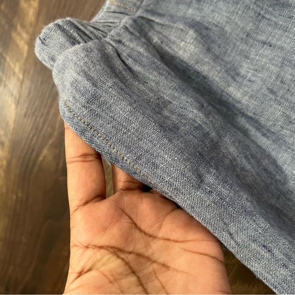 Flax by Jeanne englelhart 100% premium linen blue tapered pull on pants large - Picture 4 of 11